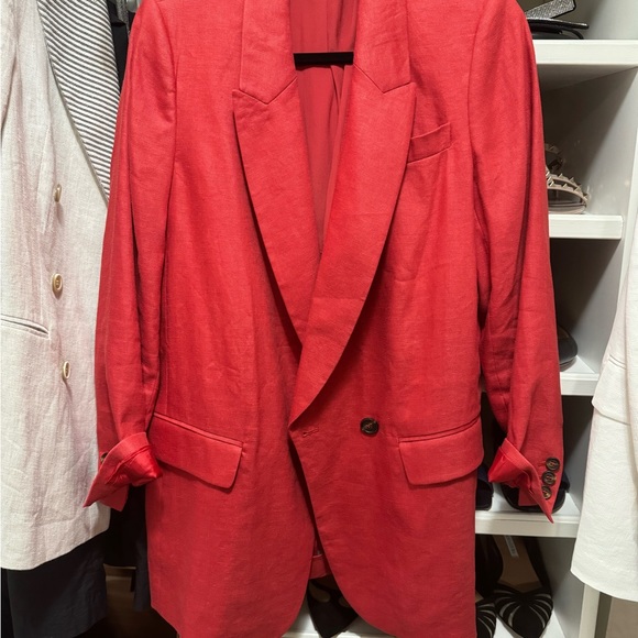 Brunello Cucinelli red linen blazer - Picture 4 of 8